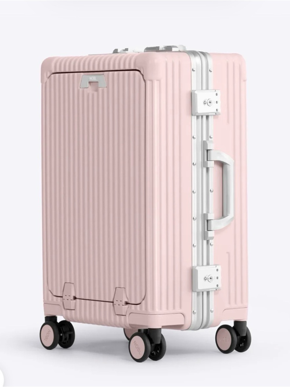 Pink Hard-Shell Rolling Storage Case with Spinner Wheels